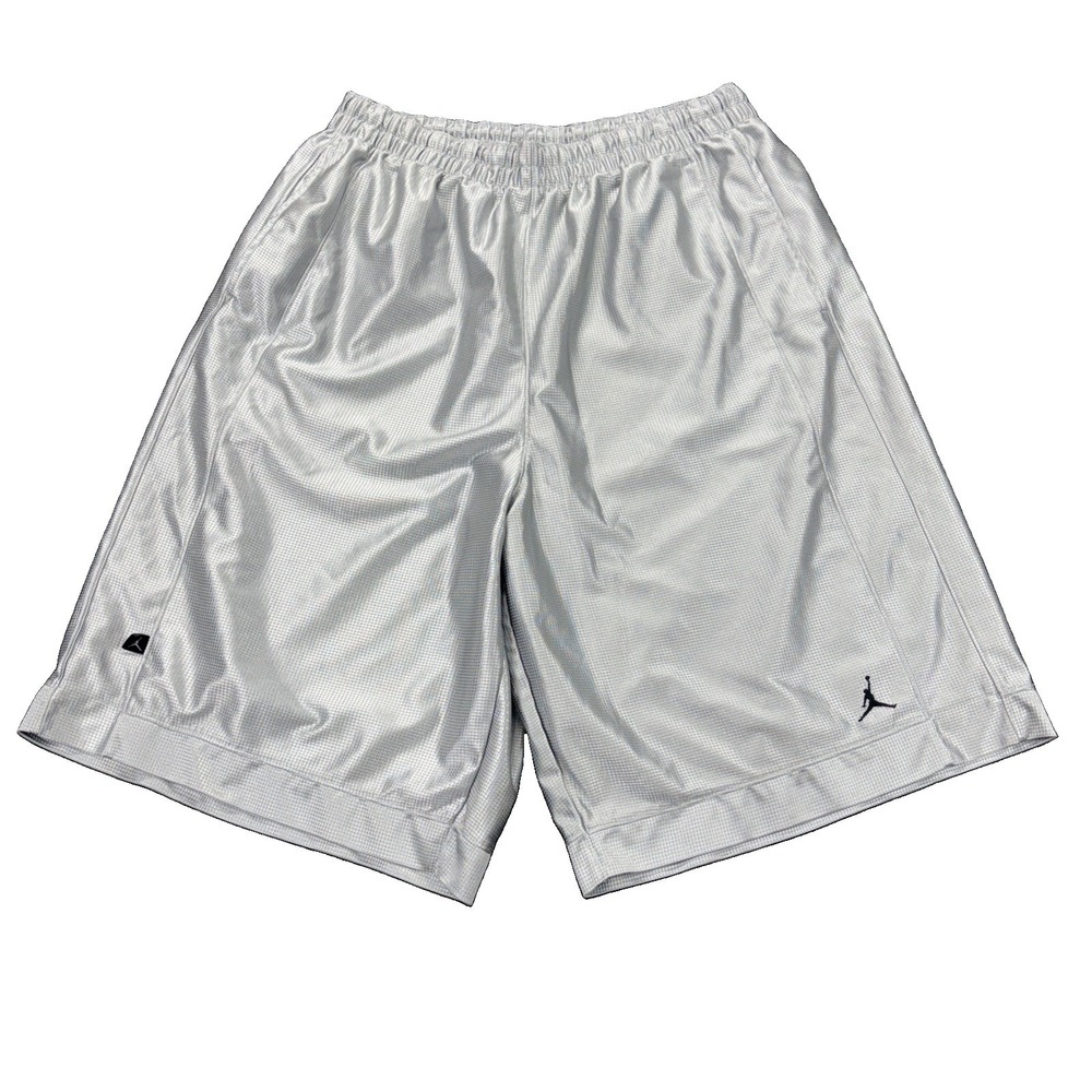 Air Michael Jordan Basketball Shorts Mens XL Silver Y2K Baggy Vintage Jumpman